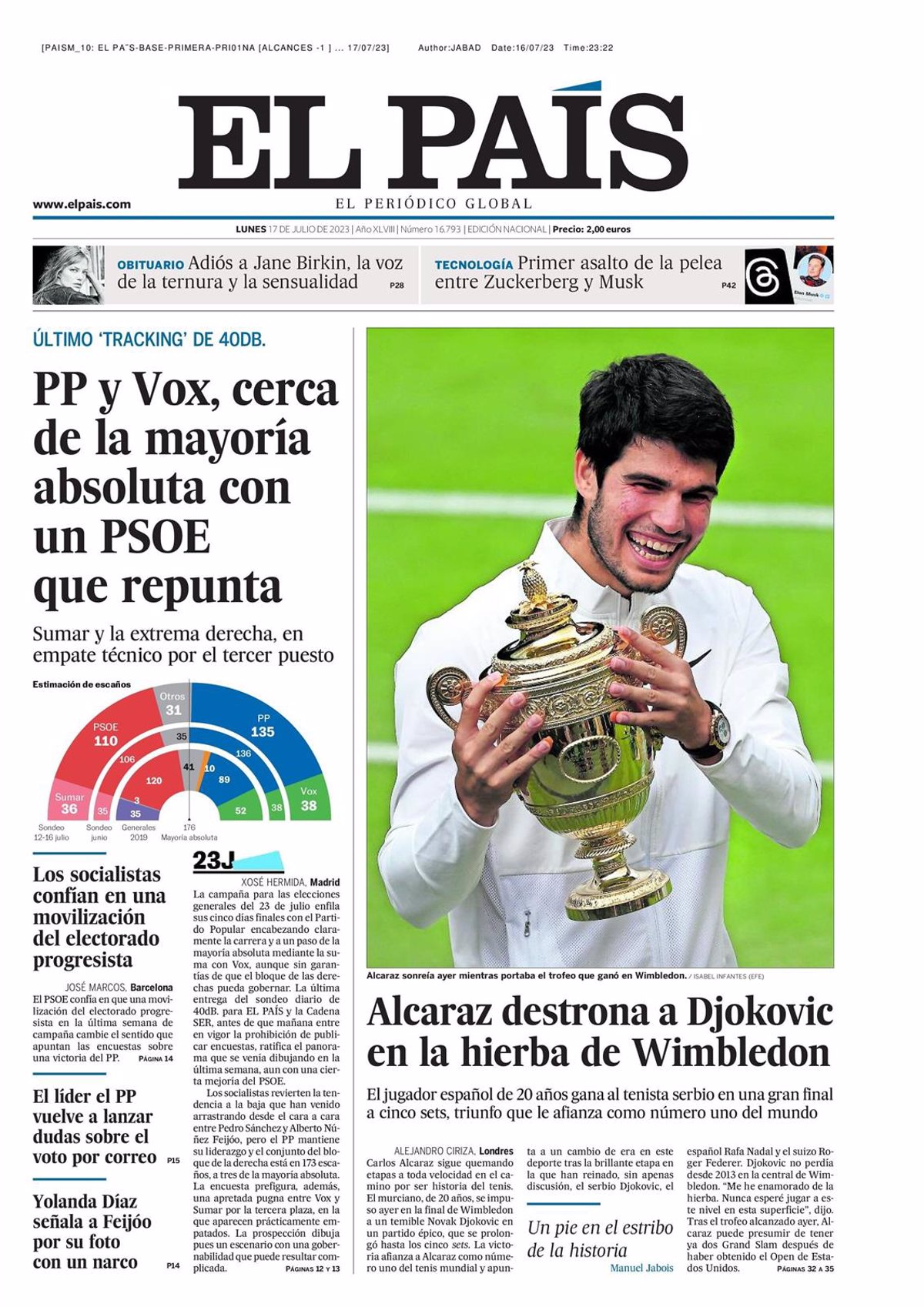 Les premières pages des journaux du lundi 17 juillet