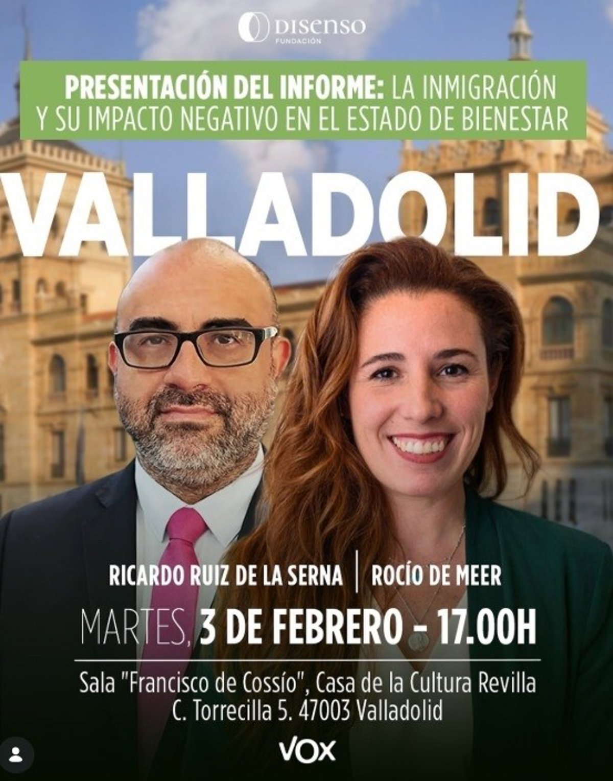 De Meer (Vox) présentera mardi à Valladolid un rapport sur l'immigration