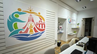 Bureau d'information sur la visite du Pape situé